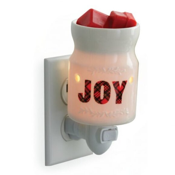 CANDLE WARMERS "JOY" Pluggable Fragrance Warmer White Wax Melt NIB - Picture 2 of 4